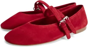 KysBloes Women Suede Mary Jans Flats Leopard Mary Janes Ballet Flats Low Heel Comfortabel Casual Shoes