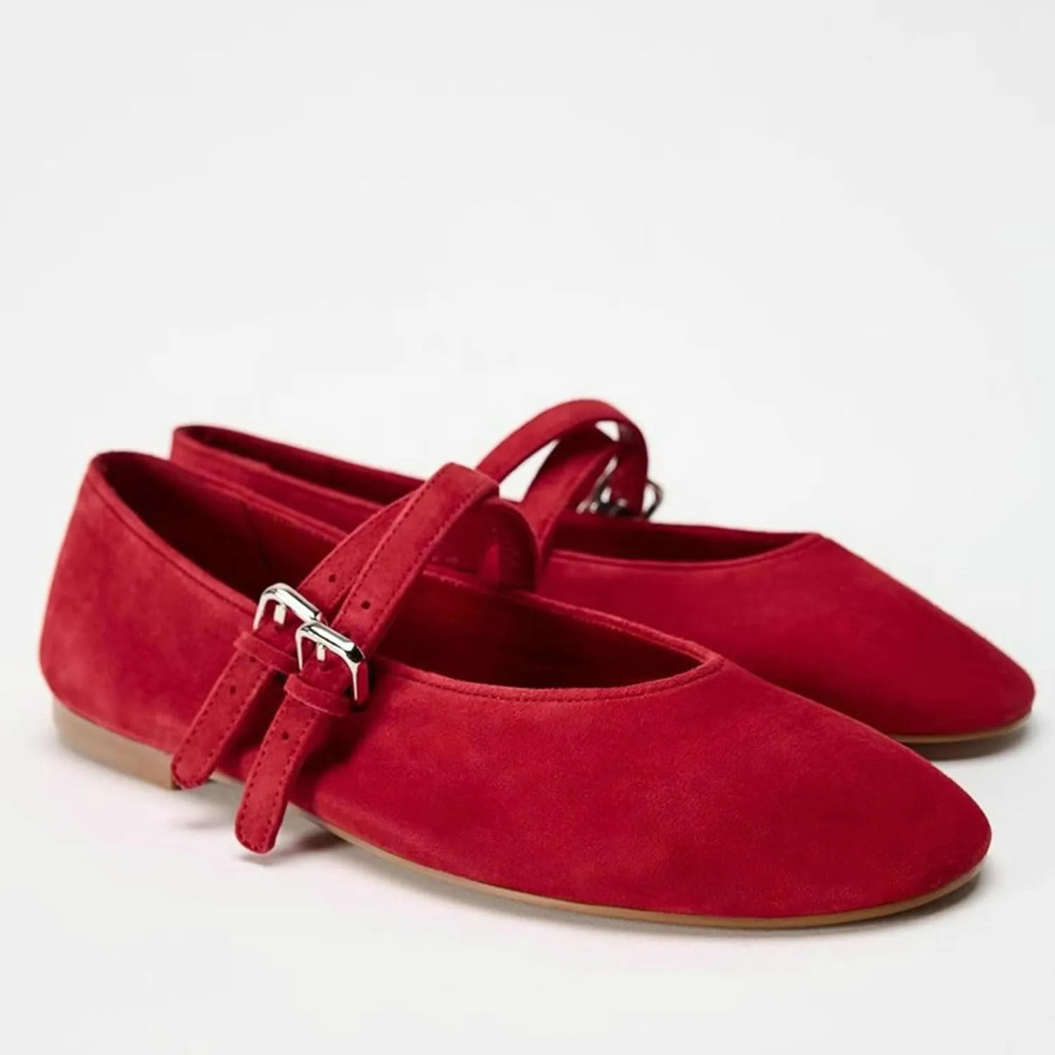 KysBloes Women Suede Mary Jans Flats Leopard Mary Janes Ballet Flats Low Heel Comfortabel Casual Shoes