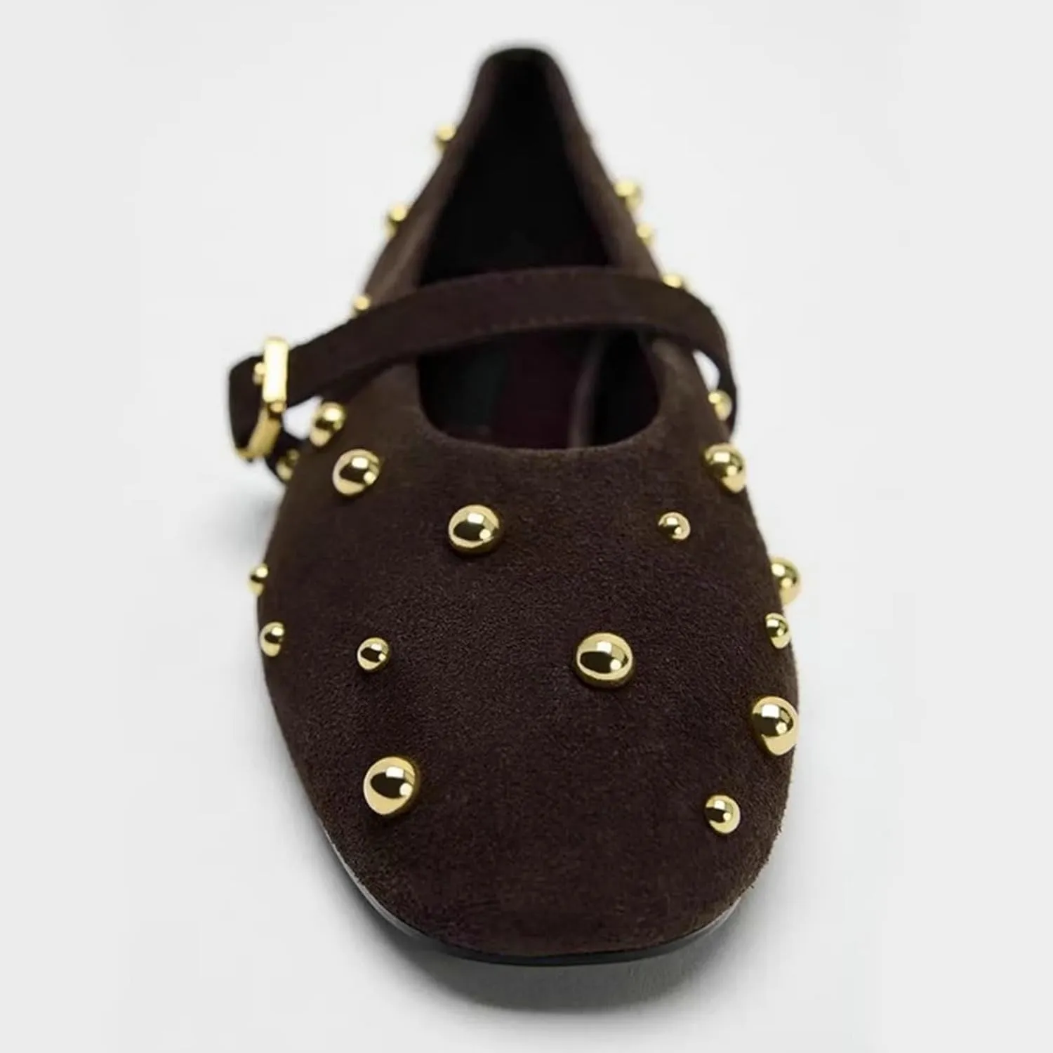 KysBloes Women Suede Mary Jans Flats Leopard Mary Janes Ballet Flats Low Heel Comfortabel Casual Shoes