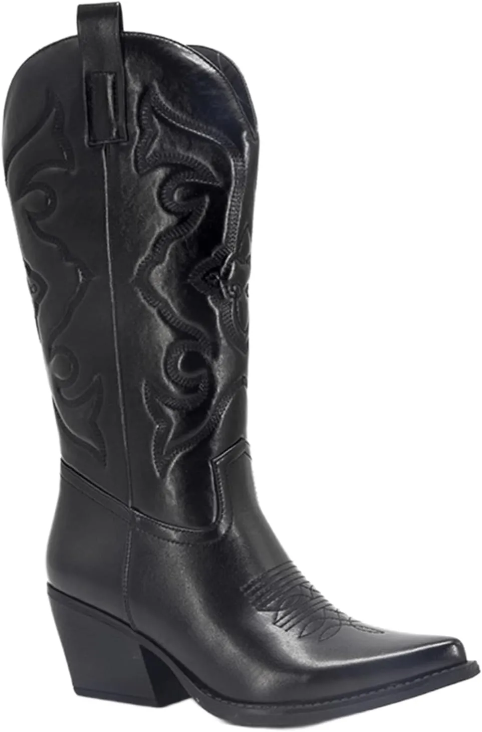 Lausiuoe Cowgirl Boots Women Wide Calf Wide Foot Cowboy Western Boots Ladies Pointy Toe Fashion Knee High Embroidered Boots