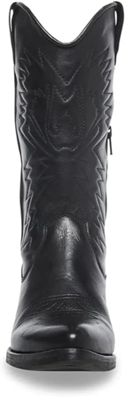 Lausiuoe Cowgirl Boots Women Wide Calf Wide Foot Cowboy Western Boots Ladies Pointy Toe Fashion Knee High Embroidered Boots
