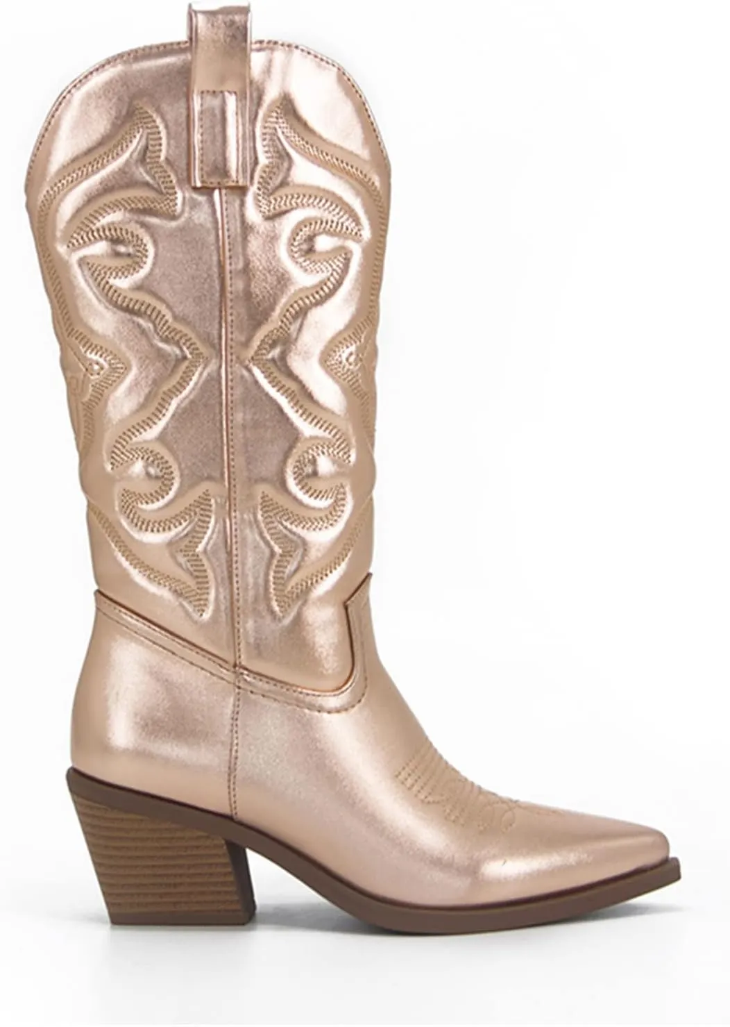 Lausiuoe Cowgirl Boots Women Wide Calf Wide Foot Cowboy Western Boots Ladies Pointy Toe Fashion Knee High Embroidered Boots