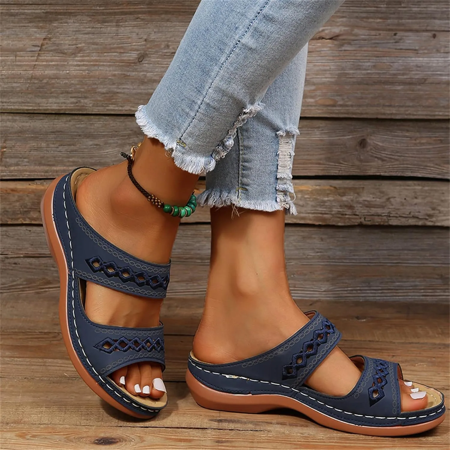 Lausiuoe Orthotic Sandals For Women Plantar Fasciitis Arch Support Dressy Summer Comfortable Walking Orthopedic Flip Flops