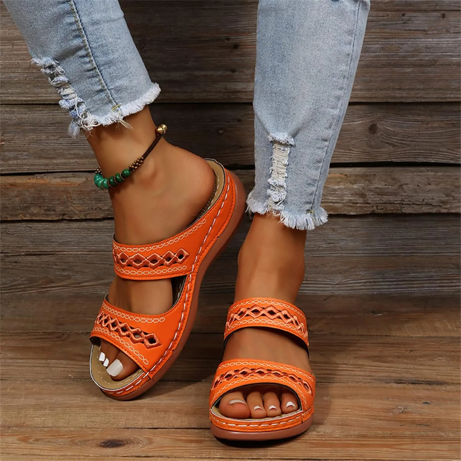 Lausiuoe Orthotic Sandals For Women Plantar Fasciitis Arch Support Dressy Summer Comfortable Walking Orthopedic Flip Flops