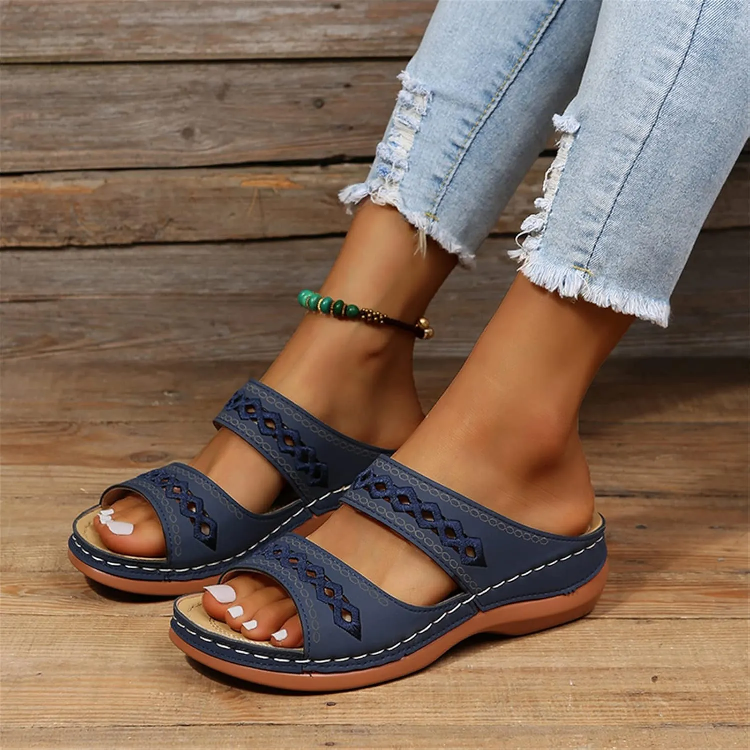 Lausiuoe Orthotic Sandals For Women Plantar Fasciitis Arch Support Dressy Summer Comfortable Walking Orthopedic Flip Flops