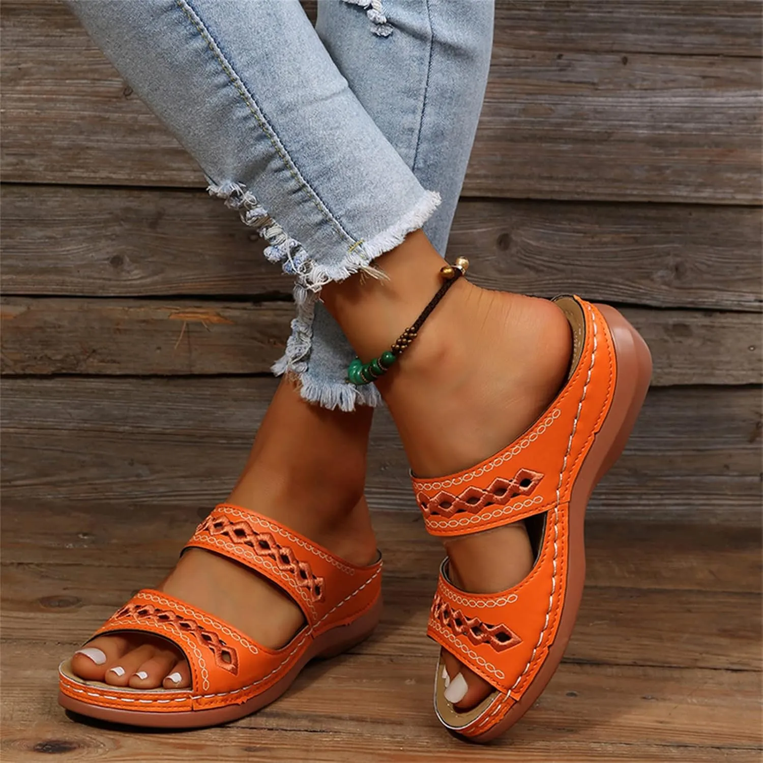 Lausiuoe Orthotic Sandals For Women Plantar Fasciitis Arch Support Dressy Summer Comfortable Walking Orthopedic Flip Flops