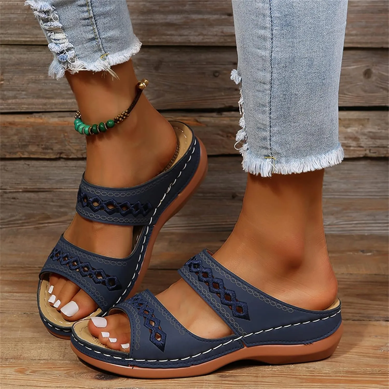 Lausiuoe Orthotic Sandals For Women Plantar Fasciitis Arch Support Dressy Summer Comfortable Walking Orthopedic Flip Flops