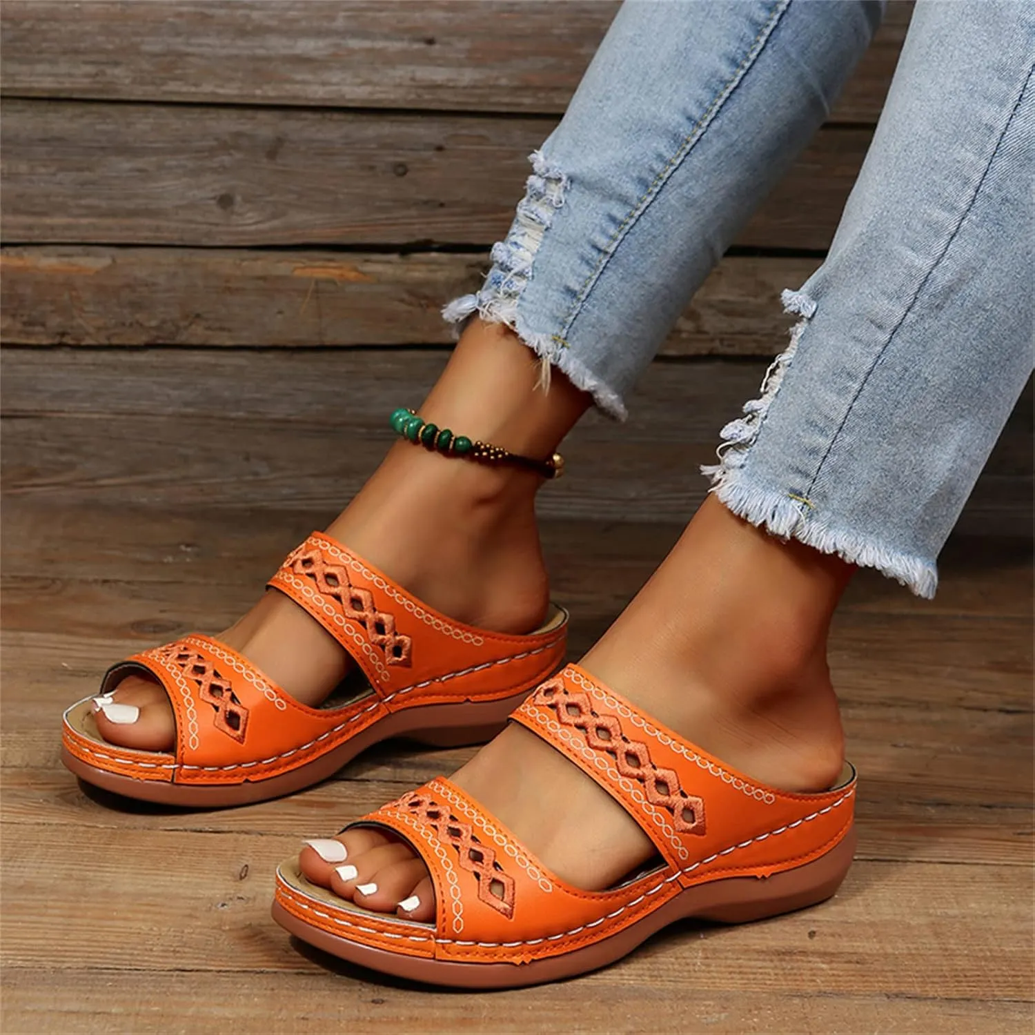 Lausiuoe Orthotic Sandals For Women Plantar Fasciitis Arch Support Dressy Summer Comfortable Walking Orthopedic Flip Flops