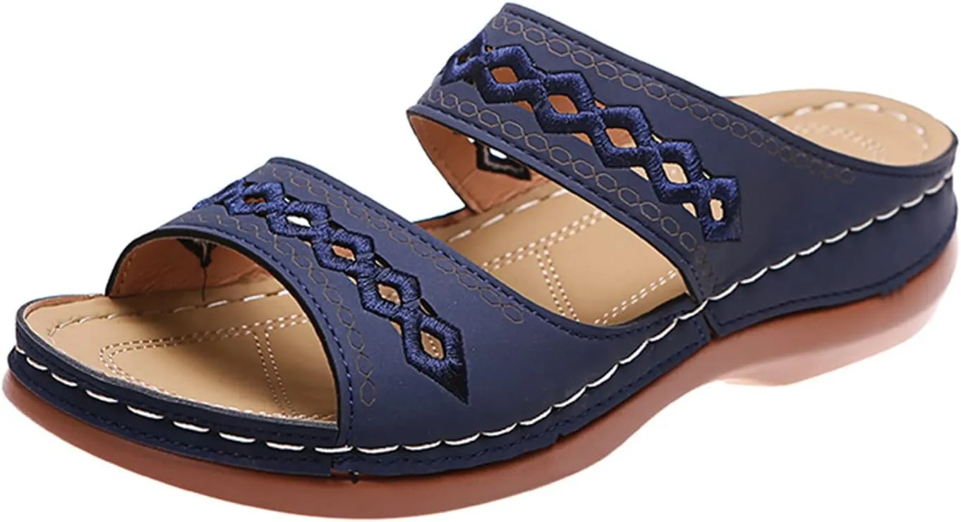 Lausiuoe Orthotic Sandals For Women Plantar Fasciitis Arch Support Dressy Summer Comfortable Walking Orthopedic Flip Flops