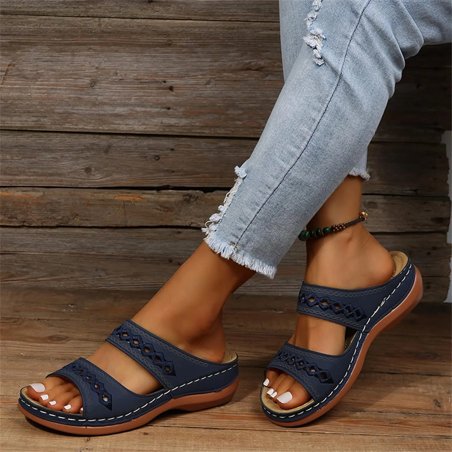 Lausiuoe Orthotic Sandals For Women Plantar Fasciitis Arch Support Dressy Summer Comfortable Walking Orthopedic Flip Flops