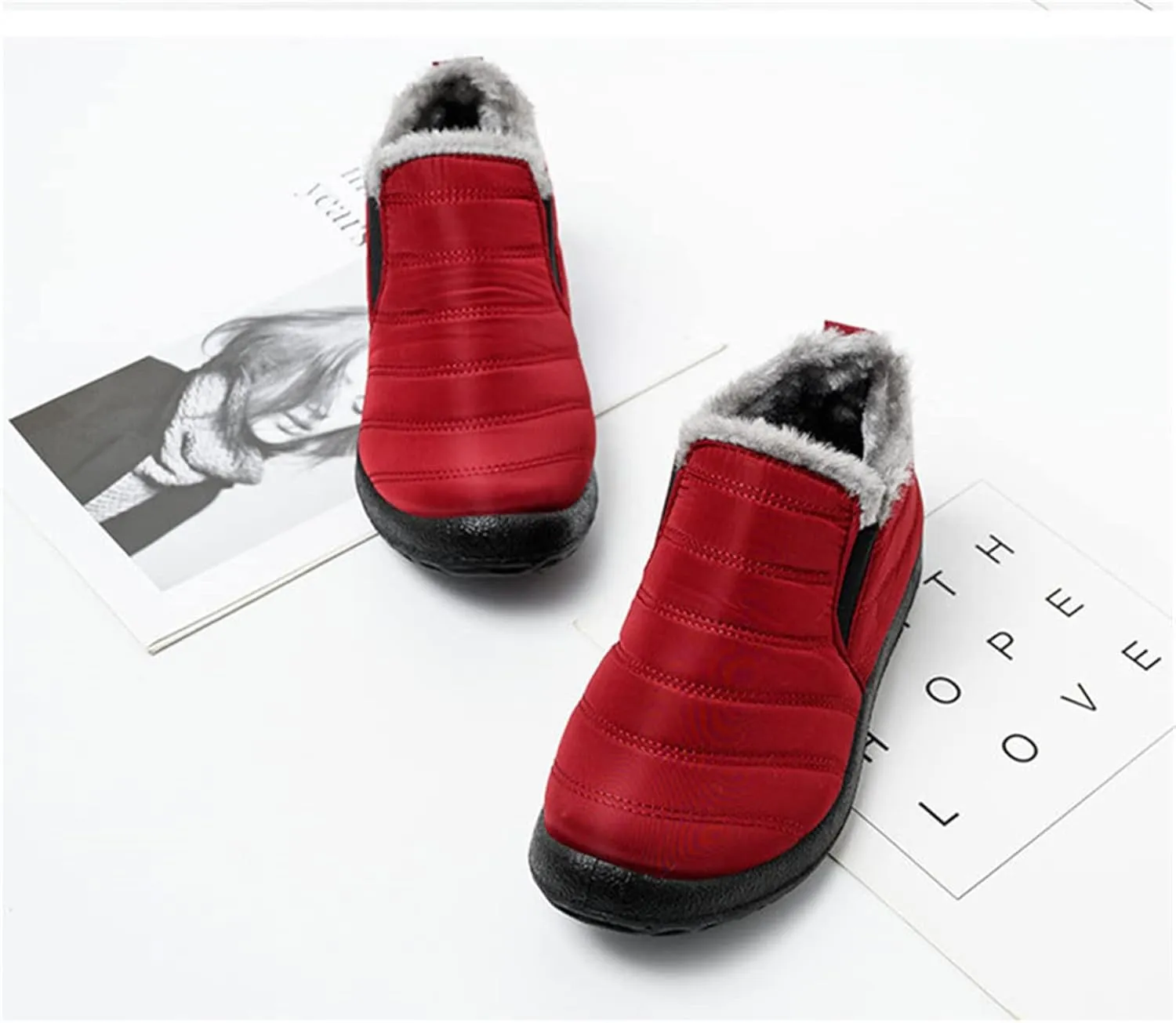 Lausiuoe Snow Boots For Women Waterproof Insulated Non Slip Winter Fur Lined Lining Warm Ankle Booties Outdoor Shoes
