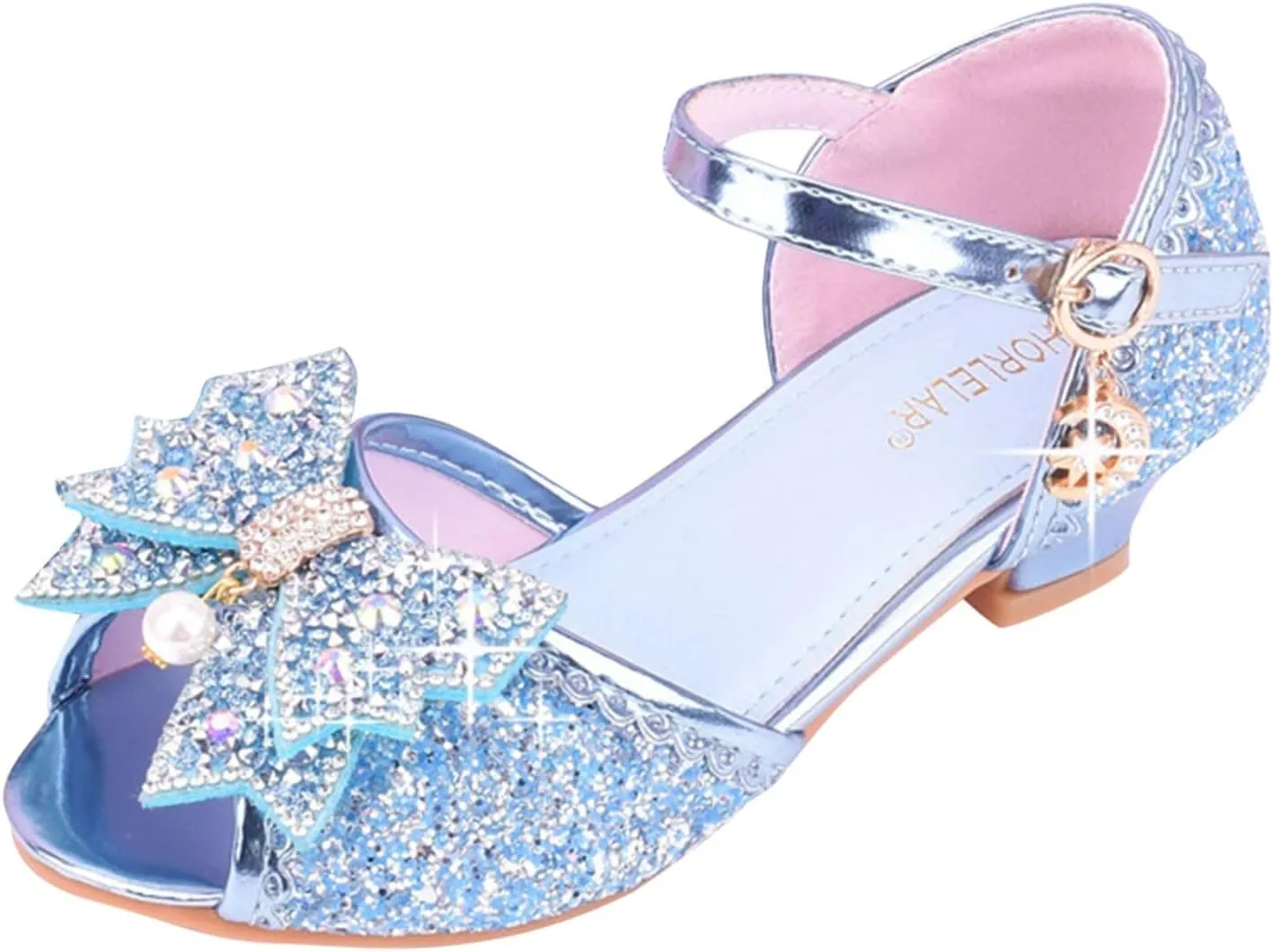 Little Girls Dress Pumps Glitter Sequins Princess Low Heels Princess Dress Shoes Party Dance Shoes Rhinestone Sandals