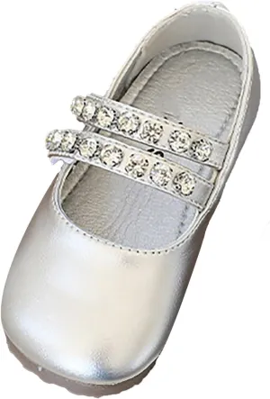 Little Girls Mary Jane Dress Shoes Pearl Toddler Girls Patent Leather Flats for Wedding Party School
