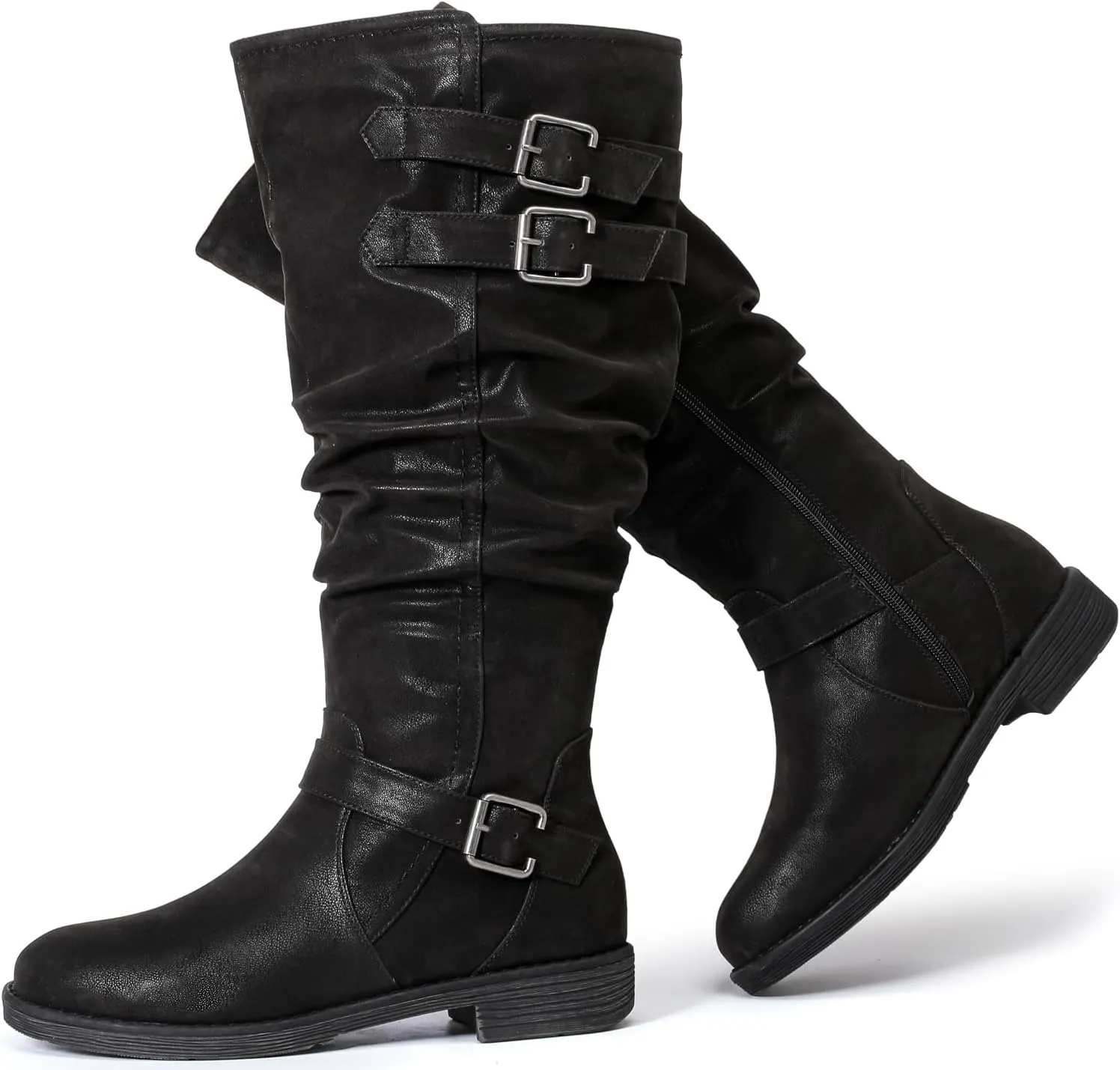 Luoika Women's Extra Wide Calf Knee High Boots, Plus Size Slouchy Knee-High Boots.