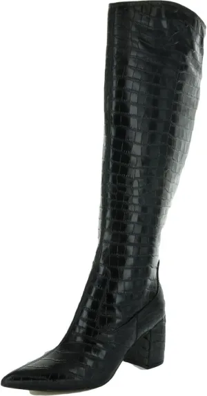 Marc Fisher Womens Retie 4 Leather Embossed Over-The-Knee Boots