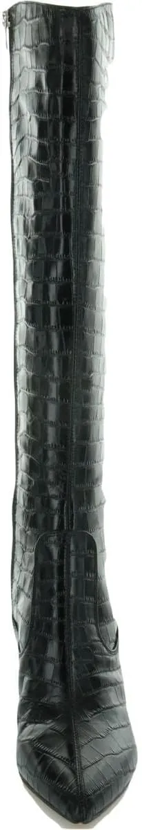 Marc Fisher Womens Retie 4 Leather Embossed Over-The-Knee Boots