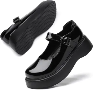 Mary Jane Shoes Women Chunky Mary Janes for Women Ladies Platform Flats Comfortable Low Heels Dressy Pumps Casual Work Shoes