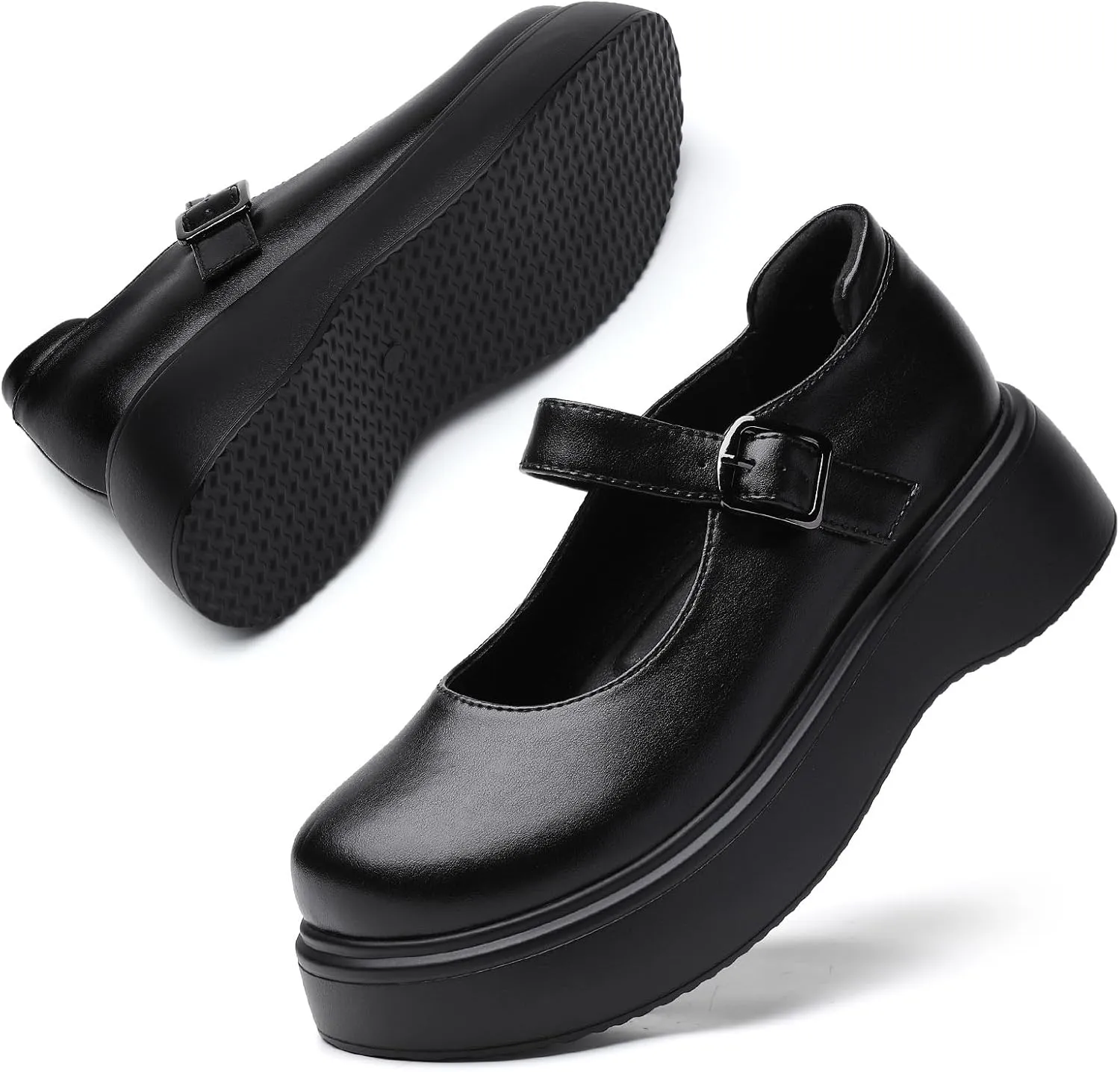 Mary Jane Shoes Women Chunky Mary Janes for Women Ladies Platform Flats Comfortable Low Heels Dressy Pumps Casual Work Shoes