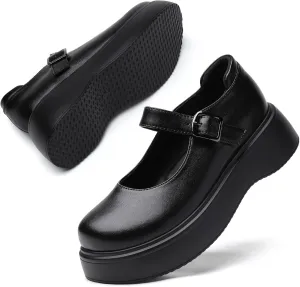 Mary Jane Shoes Women Chunky Mary Janes for Women Ladies Platform Flats Comfortable Low Heels Dressy Pumps Casual Work Shoes