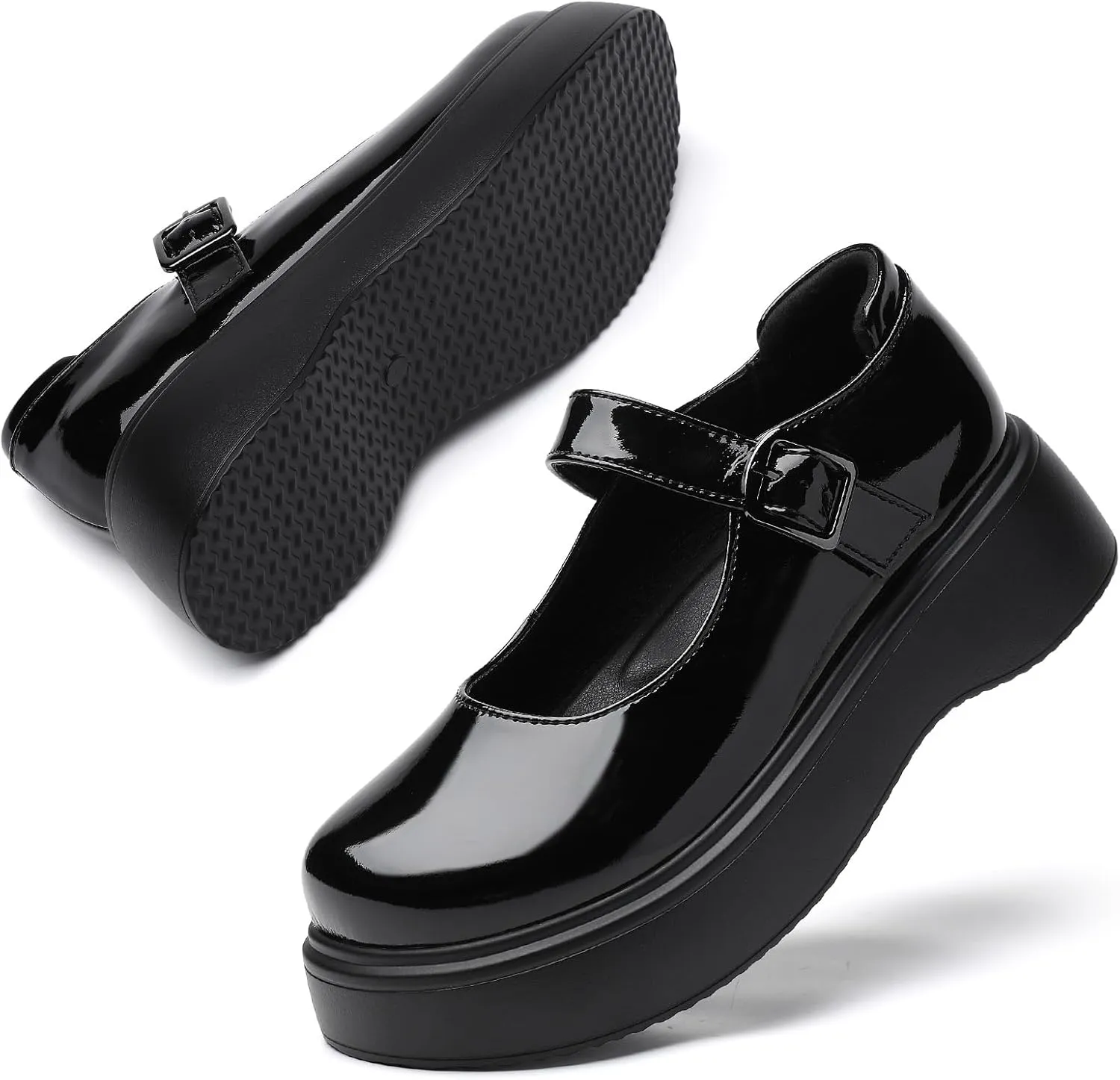 Mary Jane Shoes Women Chunky Mary Janes for Women Ladies Platform Flats Comfortable Low Heels Dressy Pumps Casual Work Shoes