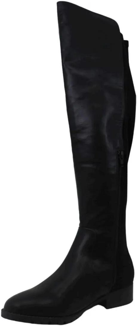 Material Girl Womens Webby Mixed Media Studded Over-The-Knee Boots