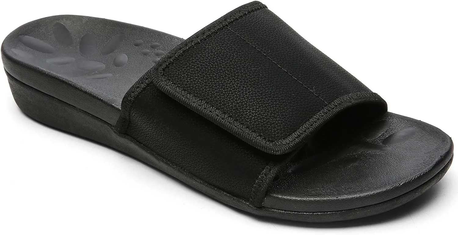 MEGNYA Orthopedic Slides Sandals for Women, Comfortable Plantar Fasciitis Sandals for Flat Feet, High Arch Support Walking Sandals with Adjustable Straps