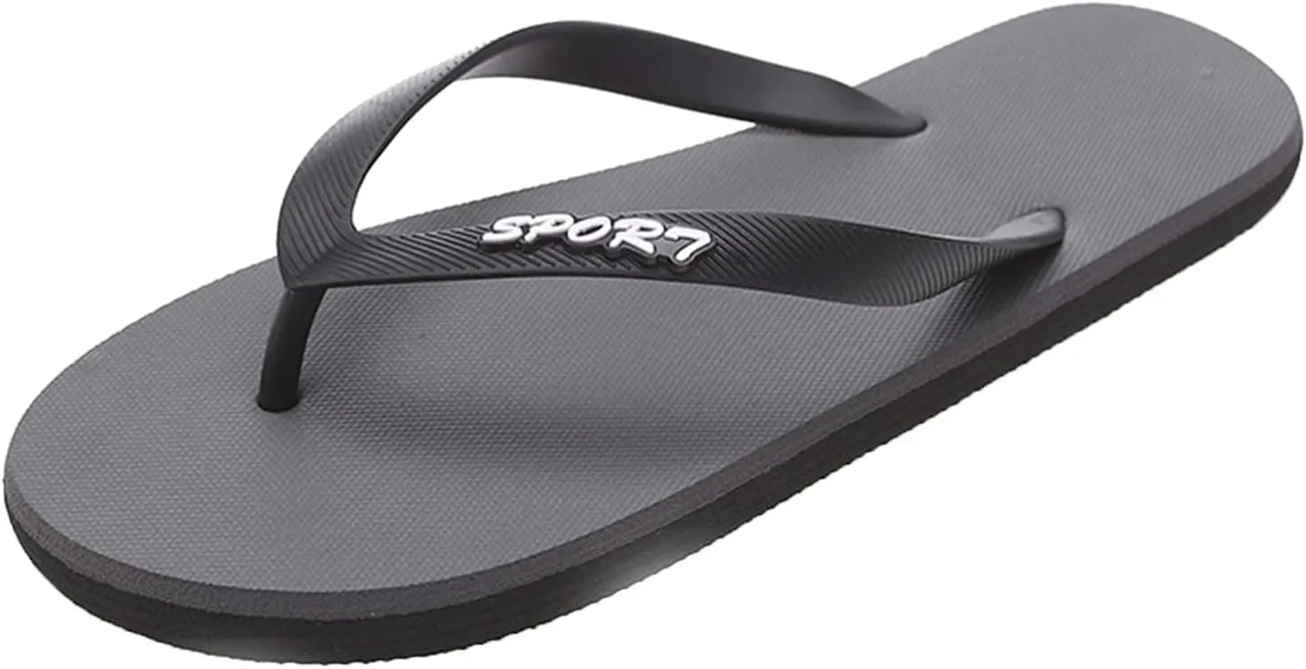 Men Fashionable Flat Toe Flip Flops Flat Beach Flip Flops Fashion Toe Flip Flops Sandals Light Walking Sandals, 8