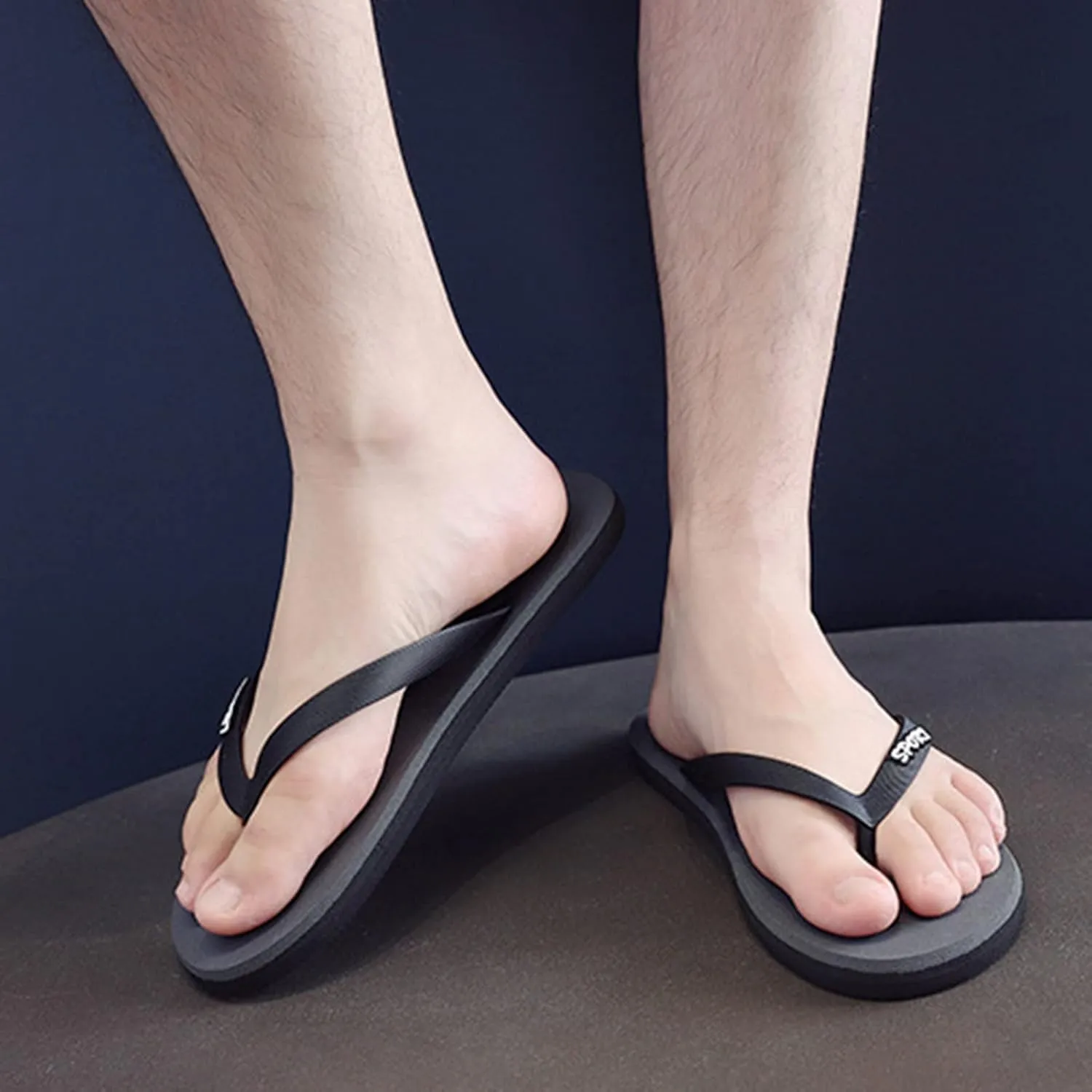 Men Fashionable Flat Toe Flip Flops Flat Beach Flip Flops Fashion Toe Flip Flops Sandals Light Walking Sandals, 8