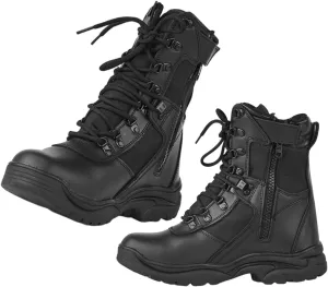Men Lightweight Breathable Casual Tactical Boots, Men's High Top Side Zipper Non Slip Leather Combat Boots, Outdoor Durable Military Work Boots, for Hiking, Hunting, Working, Walking