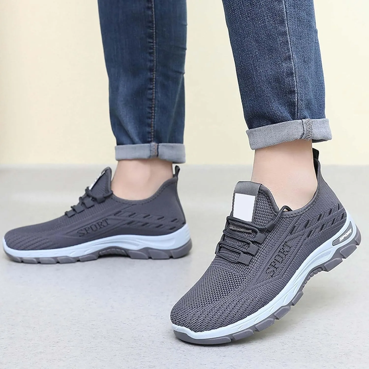 Men's Fashion Pure Color Cloth Casual Sports Shoes Breathable Non Slip Casual Shoes Men's Air 1 Low Sneaker