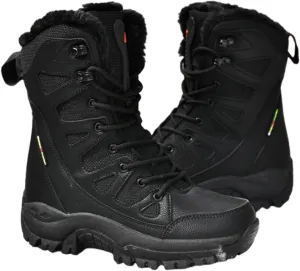 Military Boots for Men, Men's Plus Size Winter Warm Waterproof Boots High Combat Boots, Mens Winter Sole Lace Up Non Slip Snow Boots, for Outdoor Athletic Cold Weather