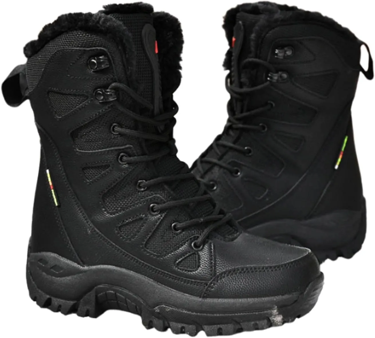 Military Boots for Men, Men's Plus Size Winter Warm Waterproof Boots High Combat Boots, Mens Winter Sole Lace Up Non Slip Snow Boots, for Outdoor Athletic Cold Weather