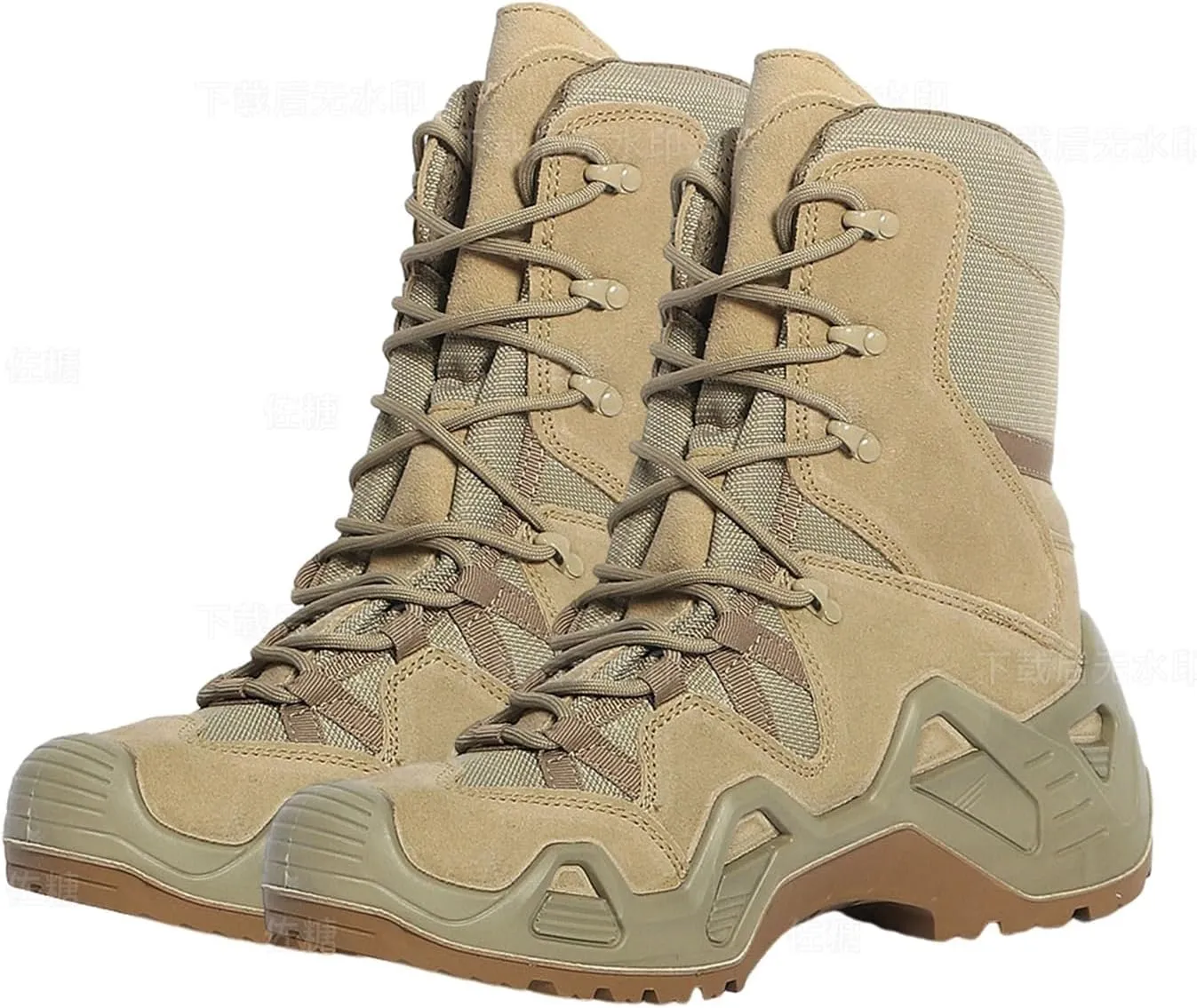 Military Work Boots, Men's Lace Up Breathable High Top Waterproof Combat Boots, Desert Combat Army Combat Boots, for Hiking, Motorcycle, Climbing, Army Training