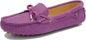 Minishion Boat Shoes for Women Comfortable Leather Loafers YB96010
