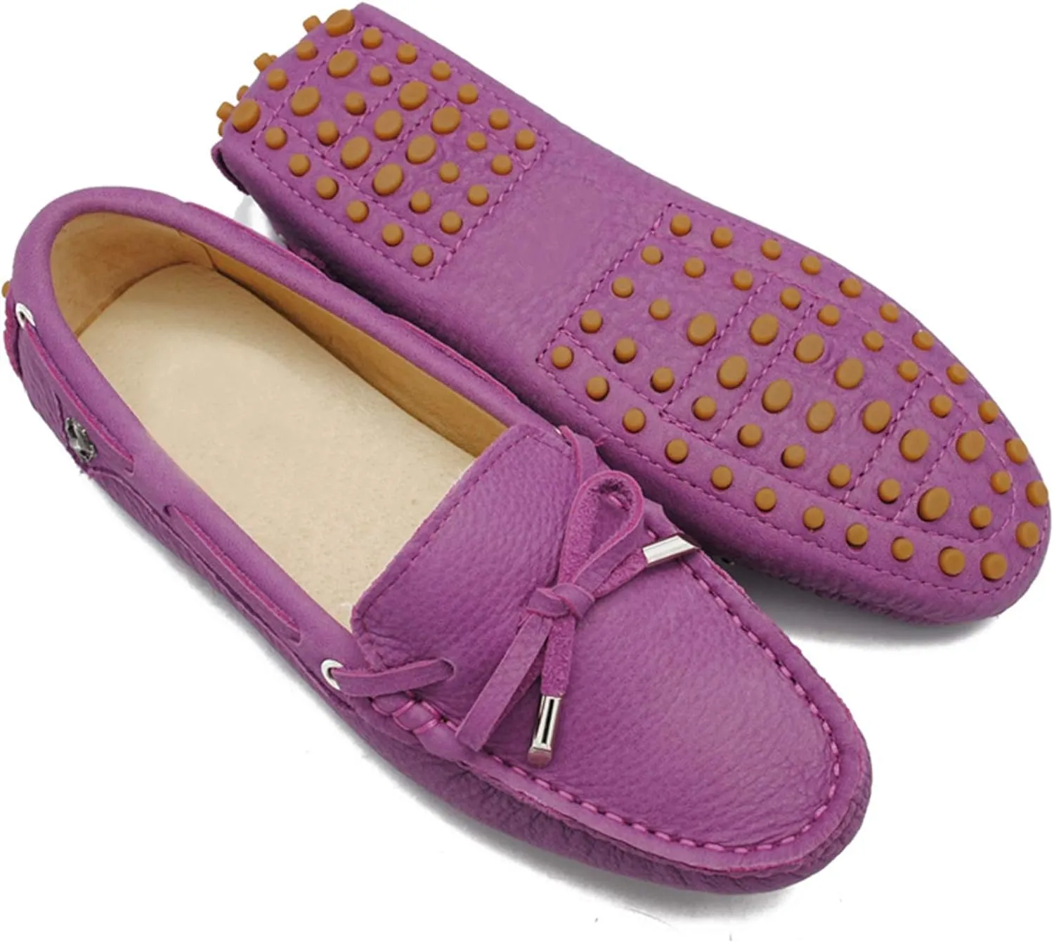 Minishion Boat Shoes for Women Comfortable Leather Loafers YB96010