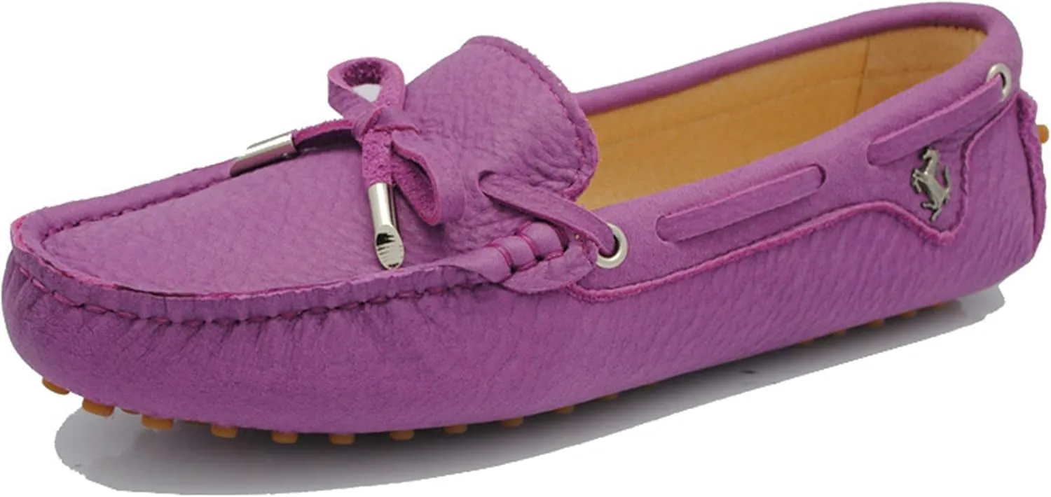 Minishion Boat Shoes for Women Comfortable Leather Loafers YB96010