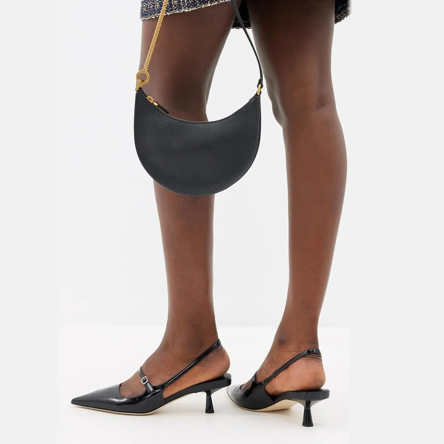 MIRAAZZURRA Slingback Kitten Heels Pumps Pointed Toe Low Heel Slip On Dress Shoes with Buckle Strap for Dating Party Working