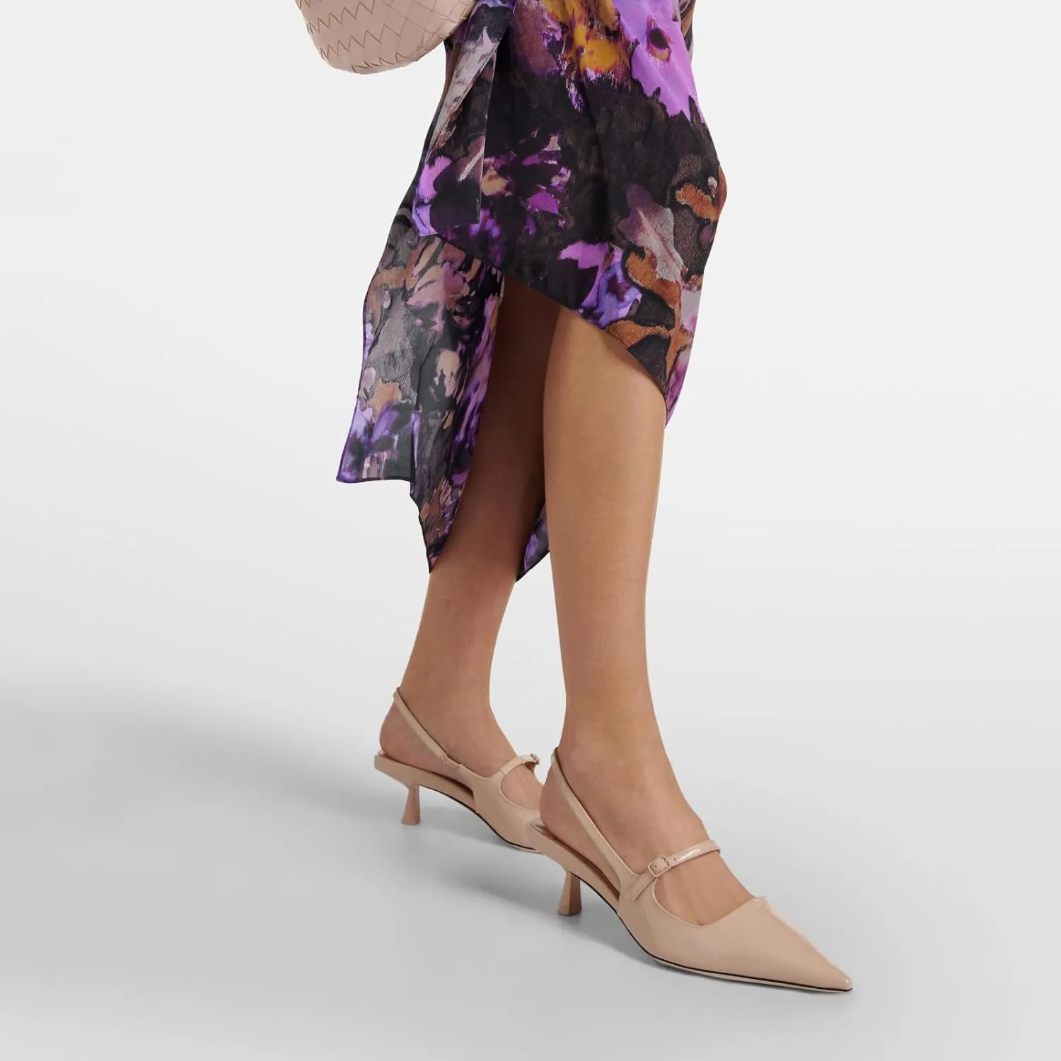 MIRAAZZURRA Slingback Kitten Heels Pumps Pointed Toe Low Heel Slip On Dress Shoes with Buckle Strap for Dating Party Working