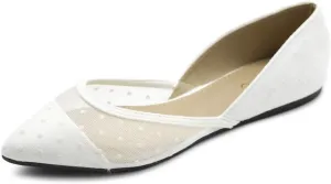 Ollio Women's Shoes Faux Suede Floral Mesh Lace Breathables Pointed Toe Ballet Flats F90