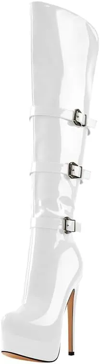 onlymaker Women's Ultra High Stiletto Platform Over the Knee Boots