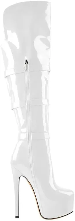 onlymaker Women's Ultra High Stiletto Platform Over the Knee Boots