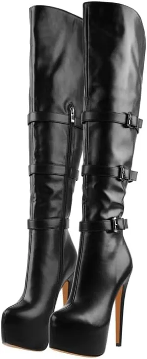 onlymaker Women's Ultra High Stiletto Platform Over the Knee Boots