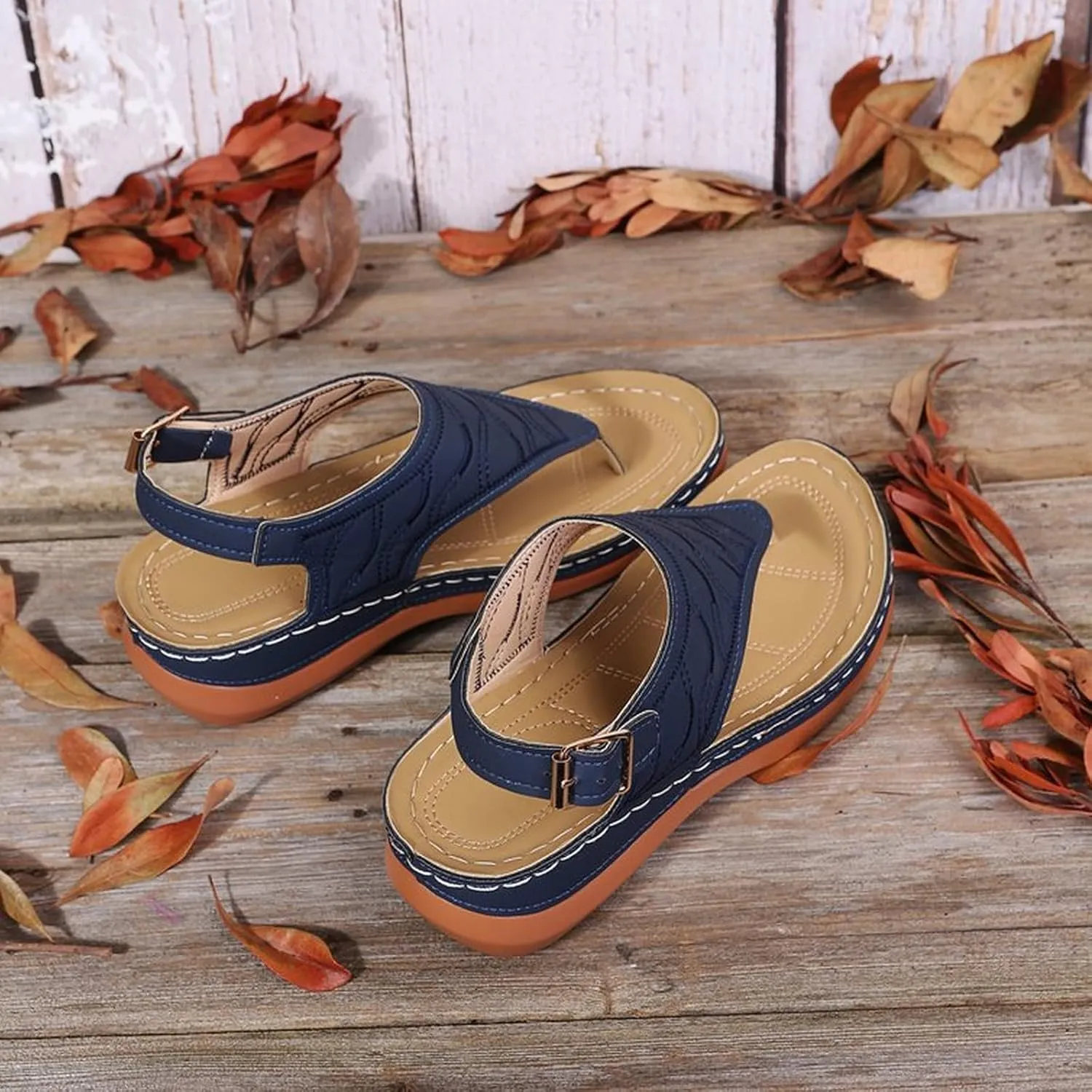 Orthopedic Sandals for Women Comfortable Walking Summer Sandals with Arch Support Wedge Sandals 2025 Flip Flops Sandals Platform Dressy Slip on Thong Shoes Fashion Beach Dress Vacation