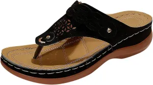 Orthopedic Sandals for Women Comfortable Walking Summer Sandals with Arch Support Wedge Sandals 2025 Flip Flops Sandals Platform Dressy Slip on Thong Shoes Fashion Beach Dress Vacation