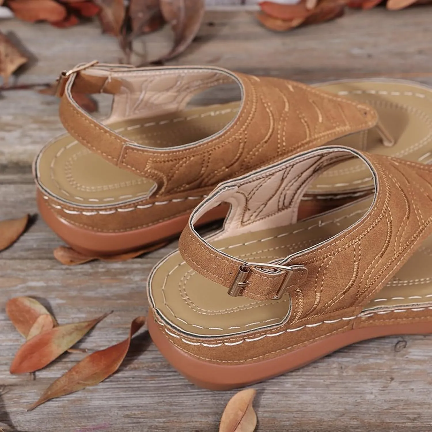 Orthopedic Sandals for Women Sandals Closed Toe Wedge Shoes Dressy Summer Beach Slides Walking Flip Flops for Women Ankle Strap Slip On Platform Sandals Comfortable Womens Orthopedic Sandal