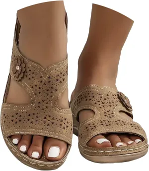 Orthopedic Sandals for Women: Slip On Dressy Summer Comfortable Wedge Sandals Lightweight Walking Sandals with Arch Support