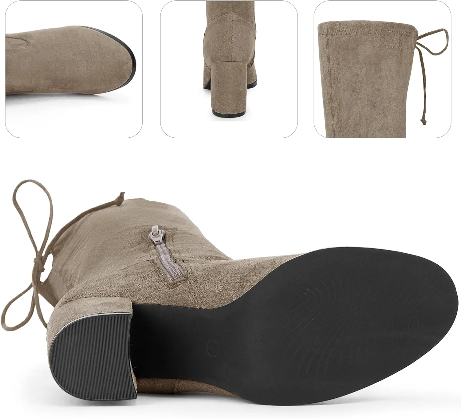 Perphy Round Toe Chunky Heel Over the Knee Boots for Women
