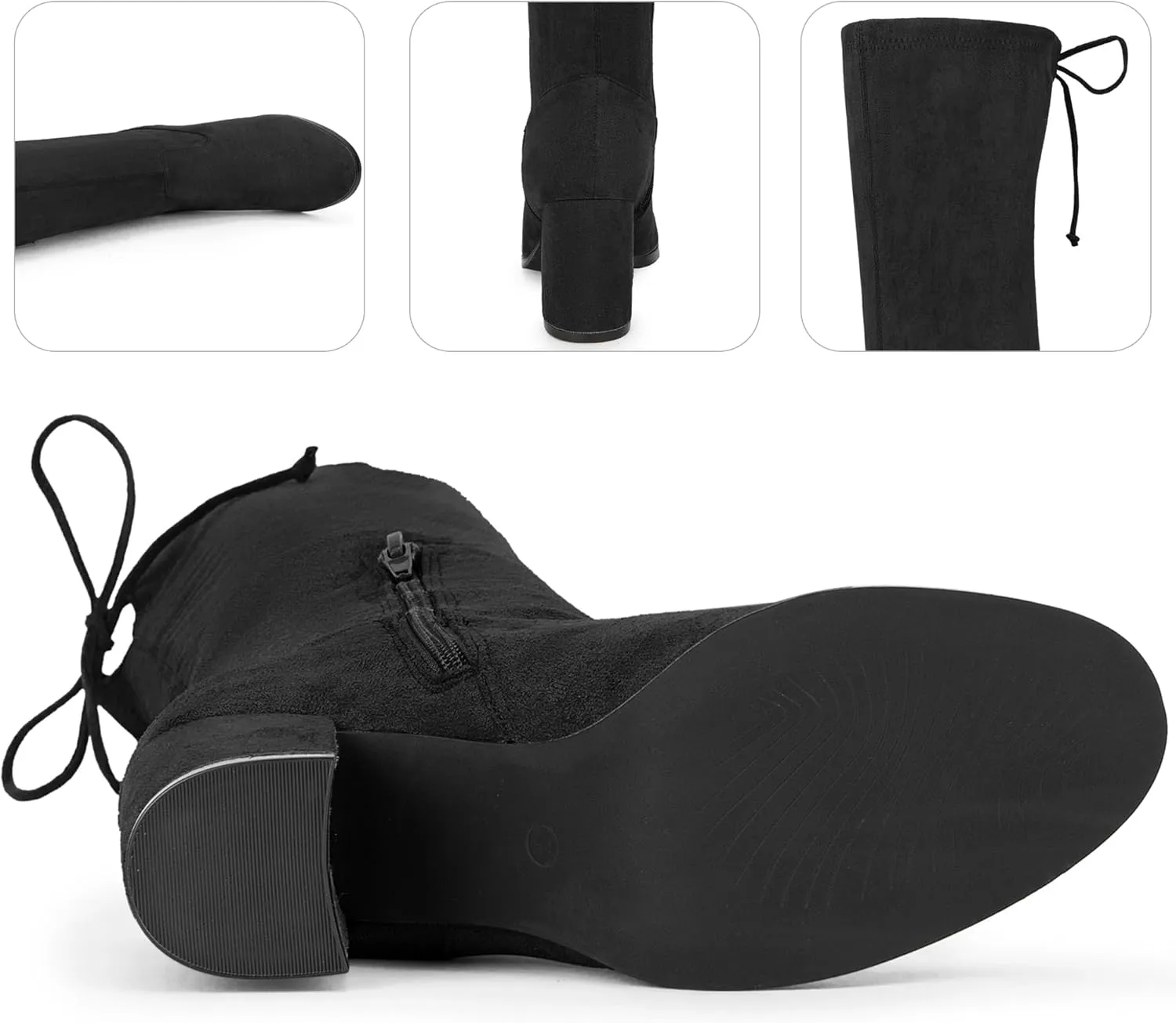 Perphy Round Toe Chunky Heel Over the Knee Boots for Women
