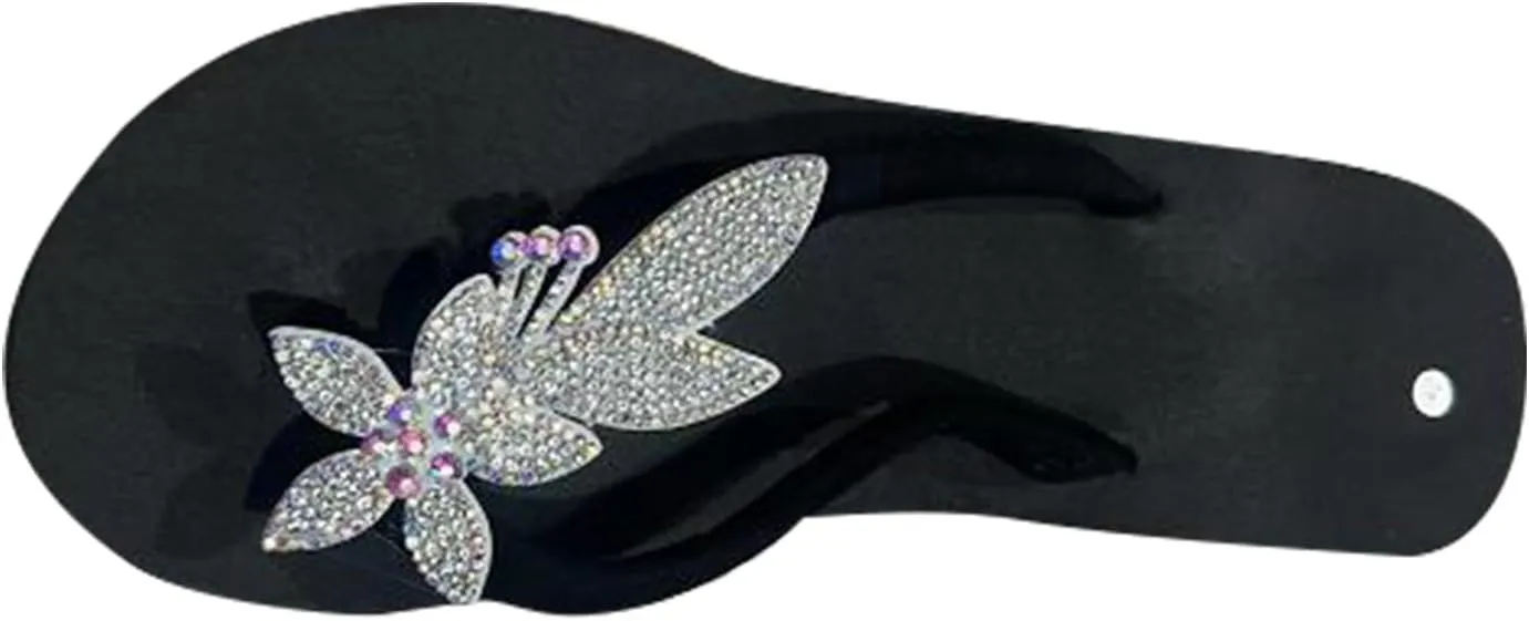 Rhinestone Boho Flip Flops Women Beach Holiday Clip Toe Slippers Comfort Platform Thong Slides Sandals Flat Flip-Flops