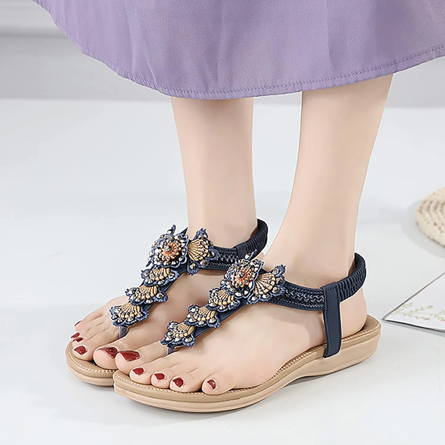 SBGMoSJ Slippers for Women Plantar Fasciitis Orthopedic Wedges for Women Comfortable Wedges for Women Soft High Heel Sandals for Women Comfortable Womens Flip Flops Gold Sandals Women